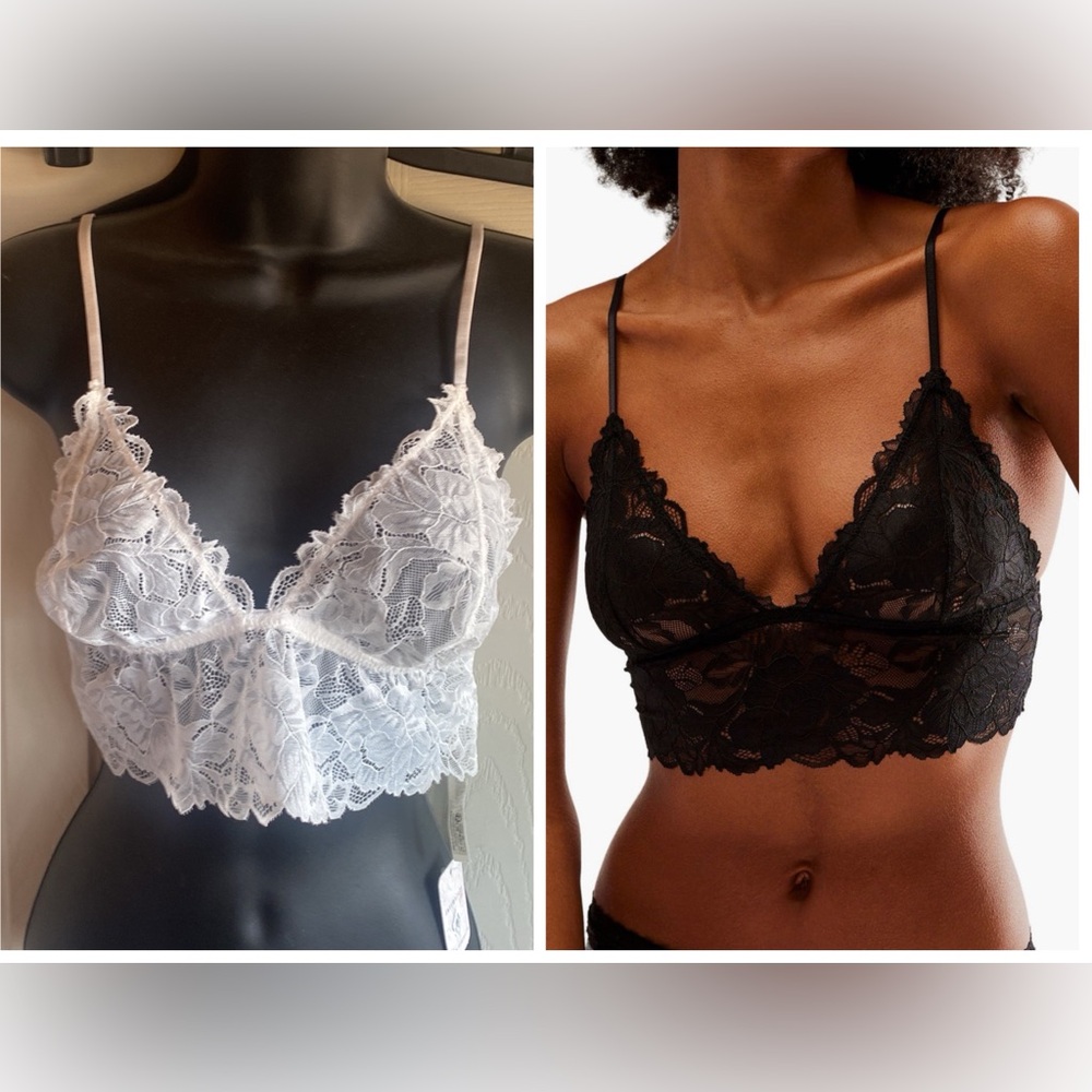 Free People NWT Intimately Everyday White Lace Longline Bralette size medium